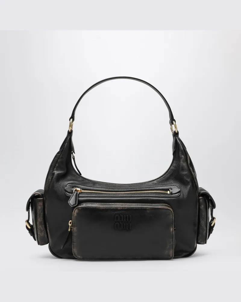 Miu Miu Pocket-Tasche in Kaffeefarbe aus Nappaleder Braun