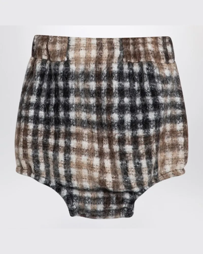 DOUUOD Haselnussfarbene karierte Shorts Camilla Braun
