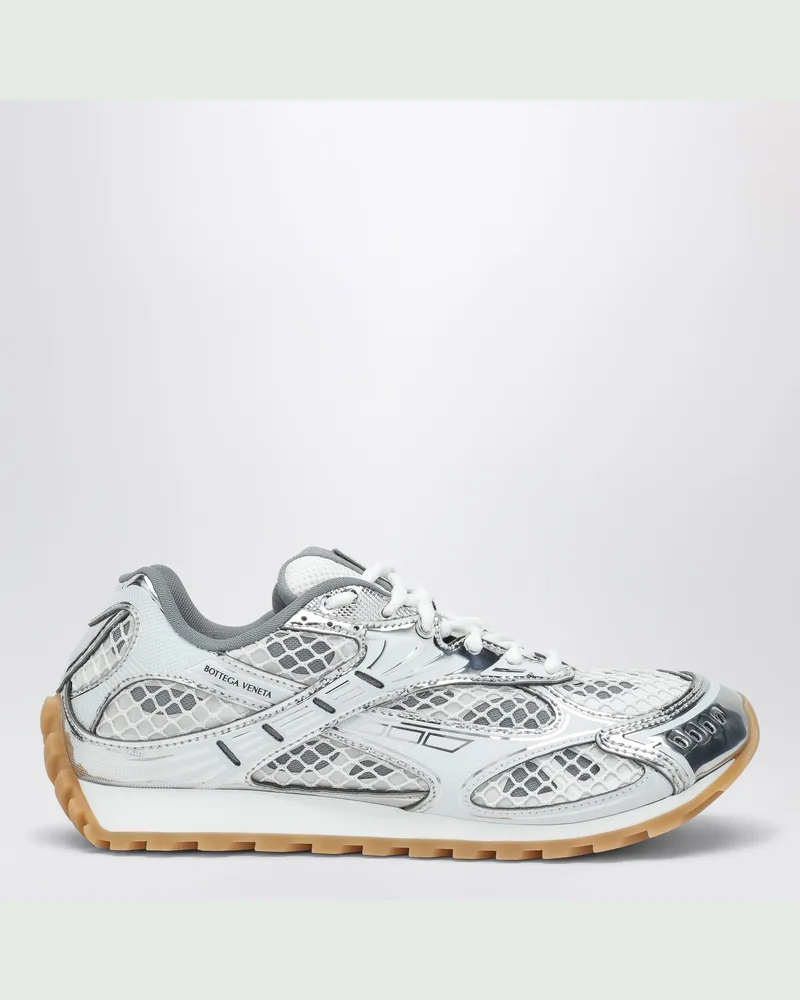 Bottega Veneta Flacher Turnschuh Orbit silber/weiß Grey