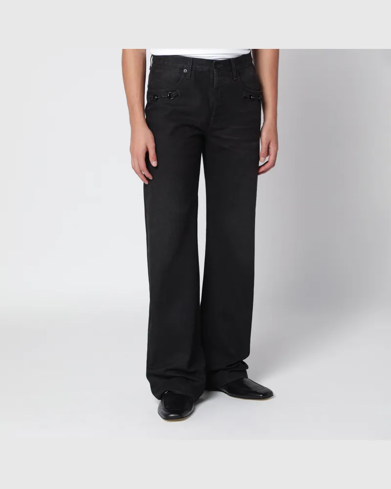 Gucci Braune Horsebit Flare-Jeans aus Denim Brown