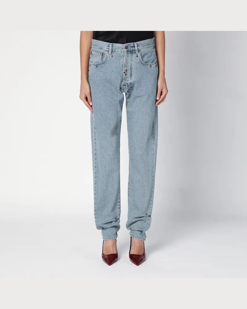 Moschino Hellblaue Jeans aus Denim mit Nieten Hellblau