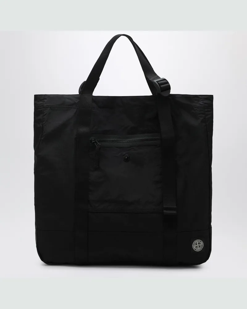 Stone Island Schwarze Nylon-Metal Tote Black