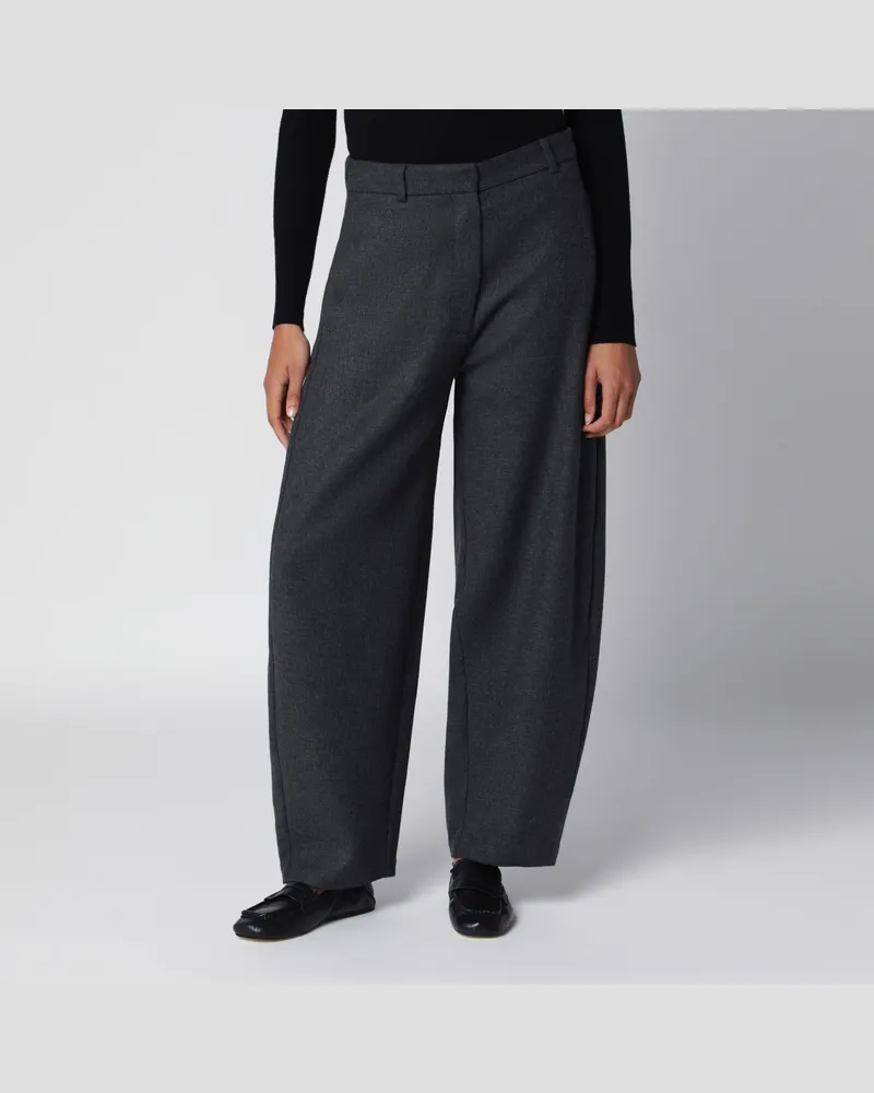 CORDERA Graue Hose mit geschwungenem Schnitt aus Wolle Grey