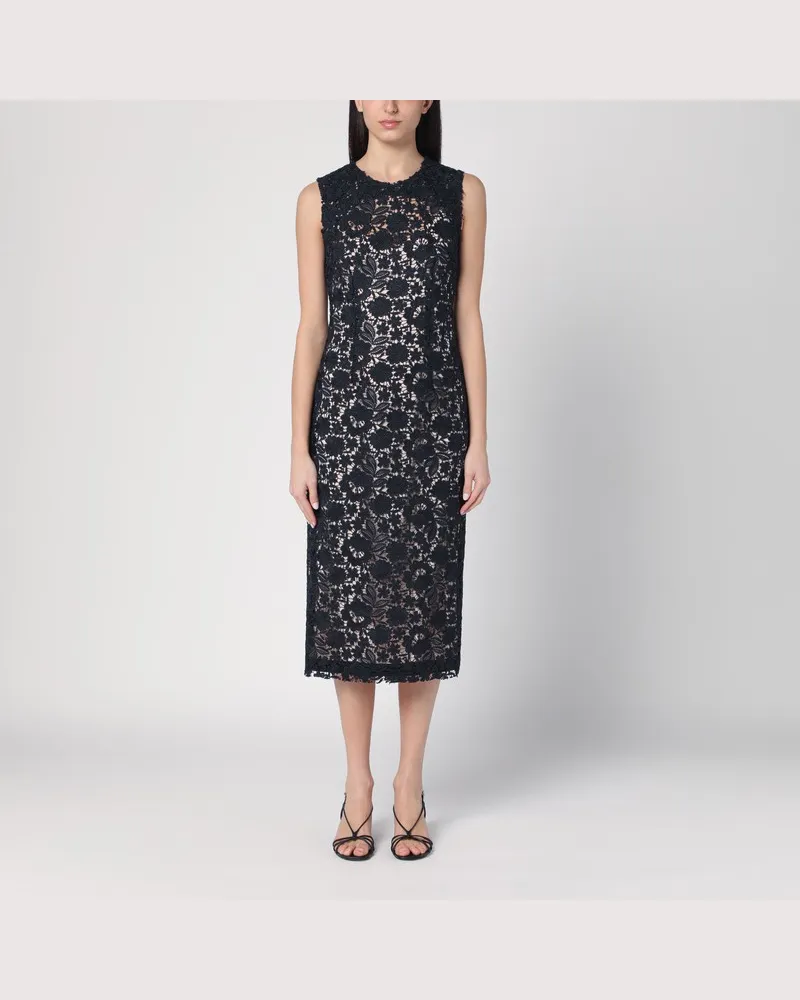P.A.R.O.S.H. Blaues Spitzen-Midi-Kleid Blau