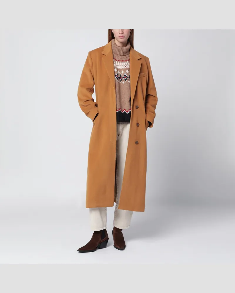 Isabel Marant Kamelbrauner Mantel aus Wollmischung Beige