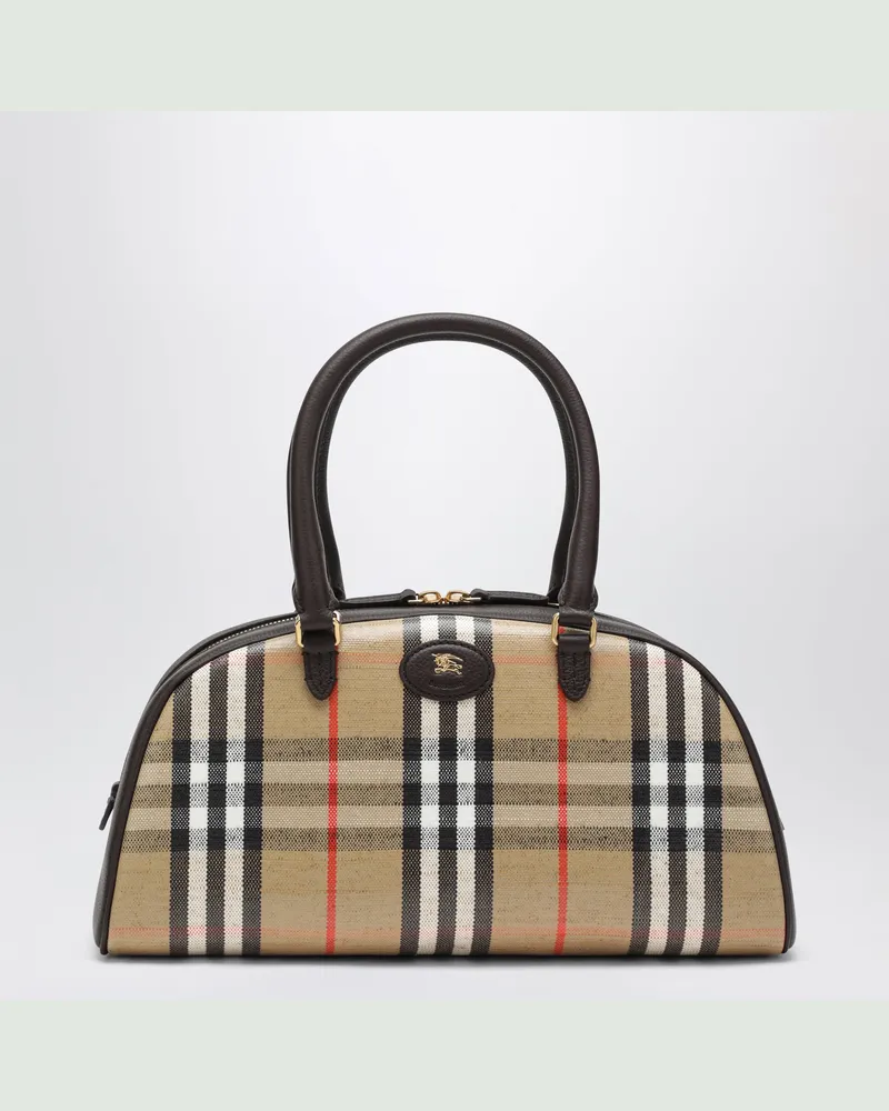 Burberry Highlands Tasche in Sand mit Check-Muster Beige