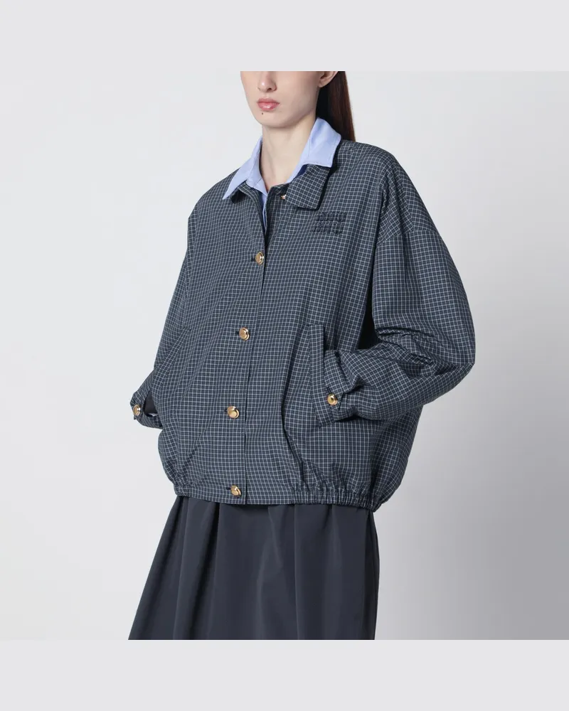 Miu Miu Blouson blau mit Check-Muster 