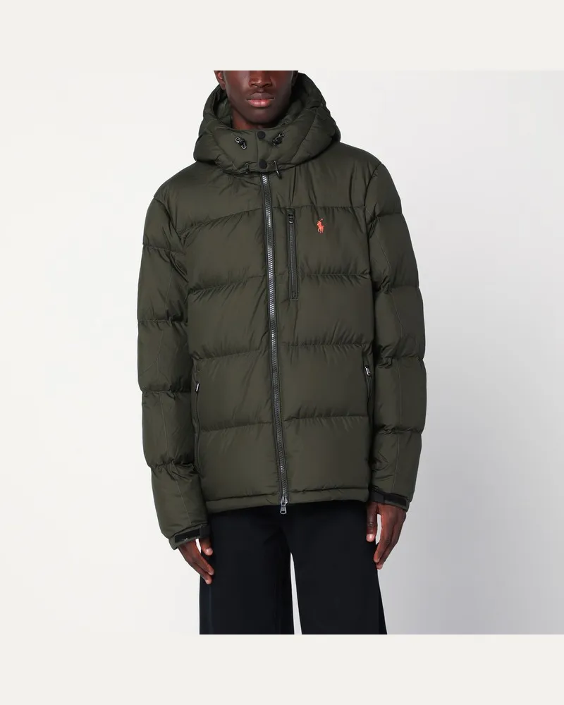 Ralph Lauren Daunenjacke mit Kapuze in Olivgrün Beige
