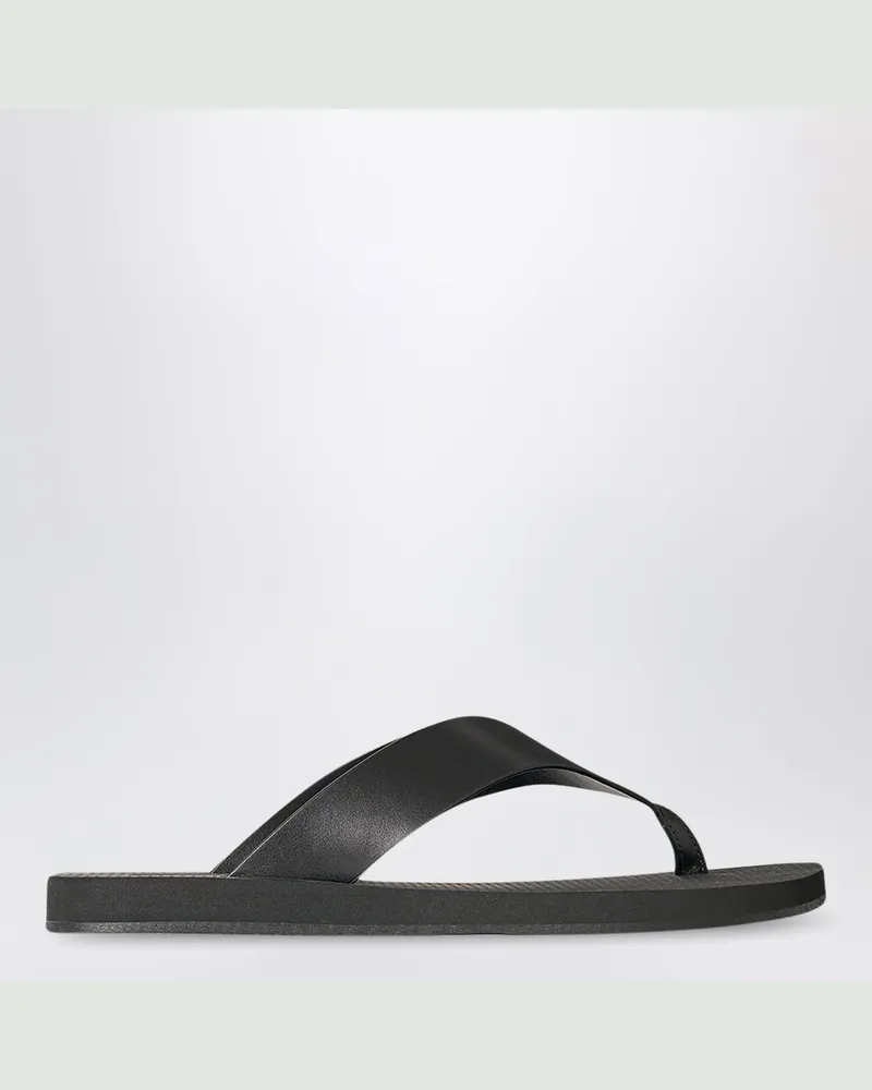 The Row Schwarze Dune Zehentrenner aus Leder Black