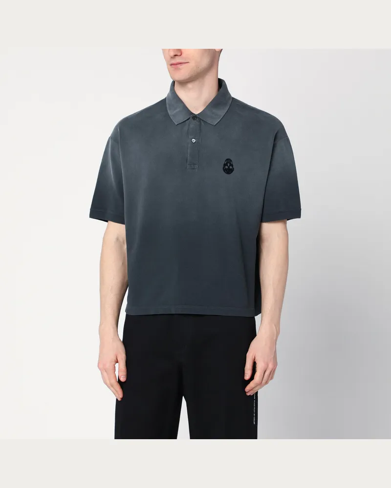 Alexander McQueen Schwarz verwaschenes Poloshirt aus Baumwolle 