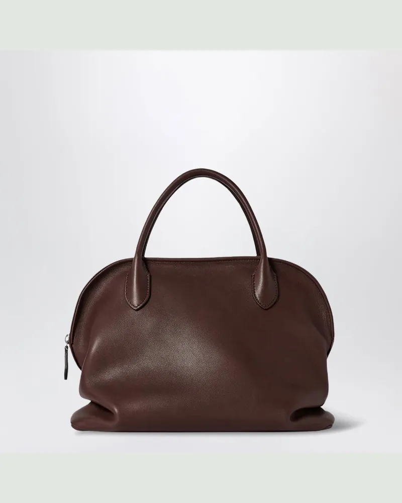 The Row Handtasche Agnes aus glänzendem Kalbsleder in Burgunderrot Burgundy