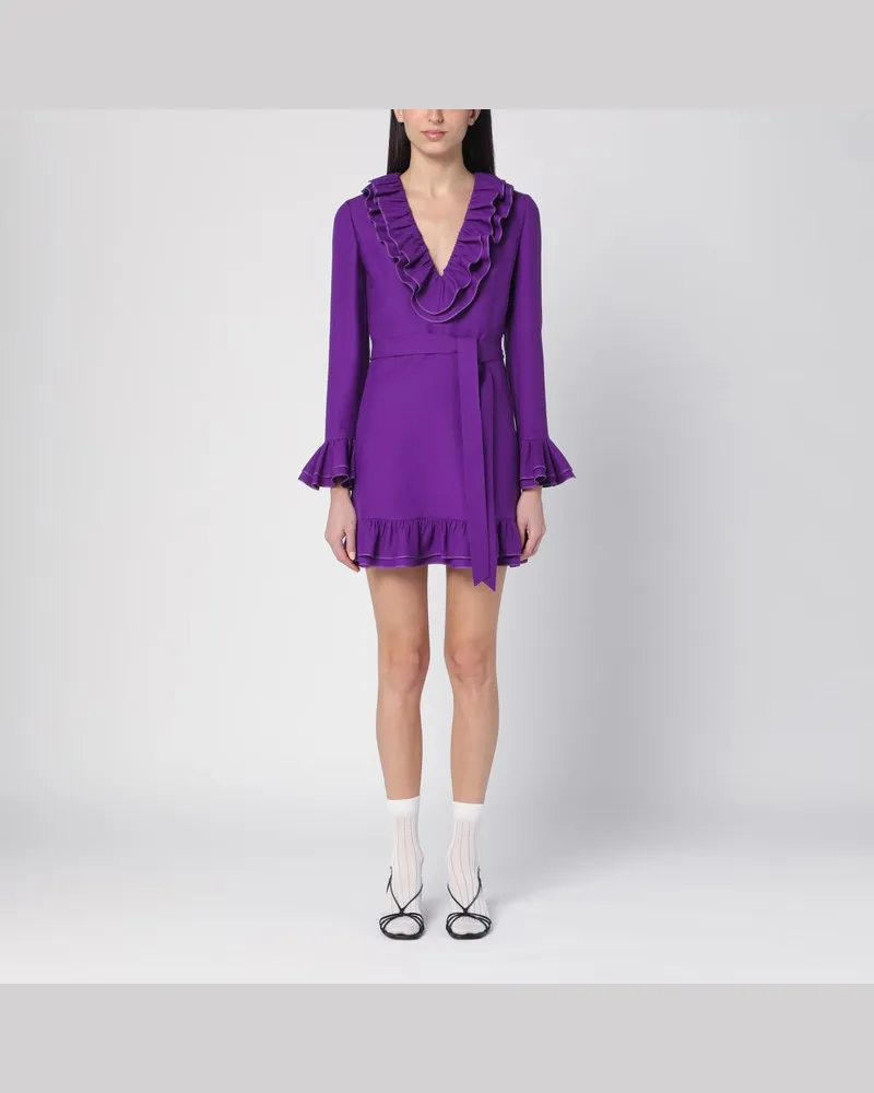 Valentino Garavani Mini Kleid aus Wolle und Seide in Lila Violett