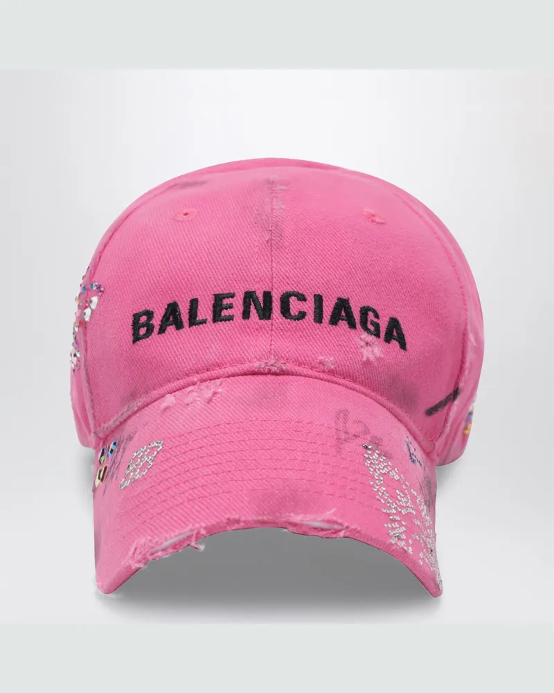 Balenciaga Upcycling-Kappe aus rosafarbenem Baumwoll-Drill Pink