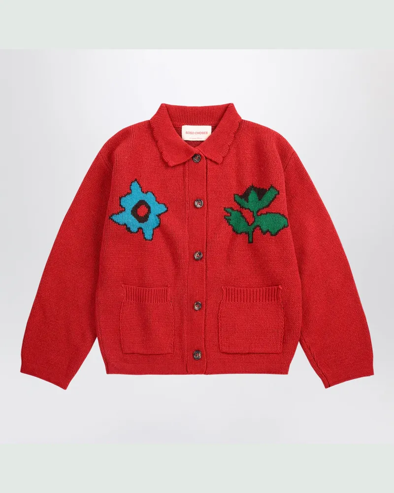 BOBO CHOSES Rote Strickjacke aus Wollmischung Red