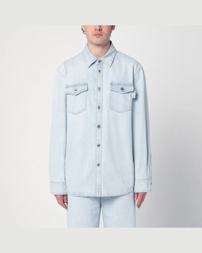 Bottega Veneta Hellblaues Jeanshemd aus Extra Bleach Denim Blau