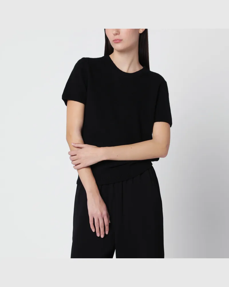 Dunst Black short-sleeved top in wool blend Black