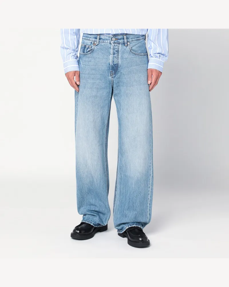 Jacquemus Gerade Bein Denim-Hosen in Indigo-Farbe Hellblau