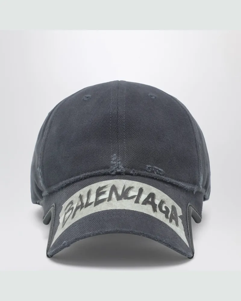 Balenciaga Schwarze Masking-Tape-Cap im Washed-Look Black
