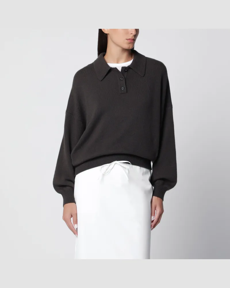 Lisa Yang Etta Kaschmirpullover in Dunkelgrün Grey