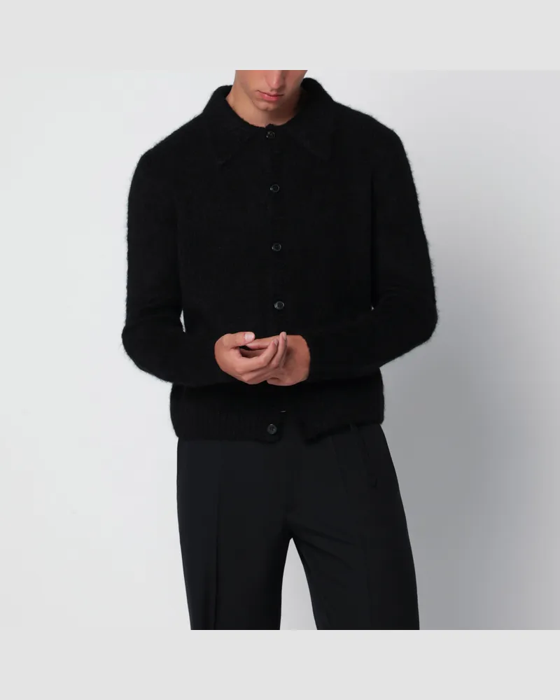 Dries van Noten Langarm-Cardigan Mora schwarz aus Alpaka Black