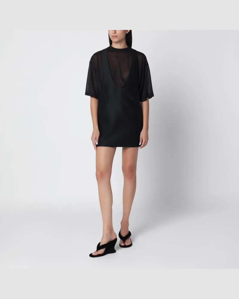 Balenciaga Schwarzes Minikleid aus Wolle und Seide Black