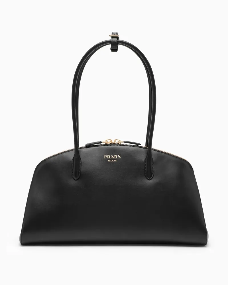 Prada Schwarze Handtasche aus Leder Schwarz