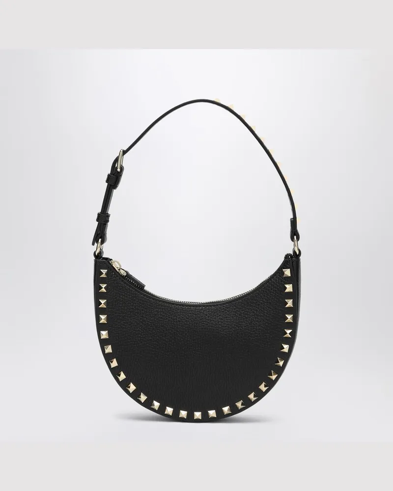 Valentino Garavani Schwarze Mini-Hobo-Tasche Rockstud Schwarz