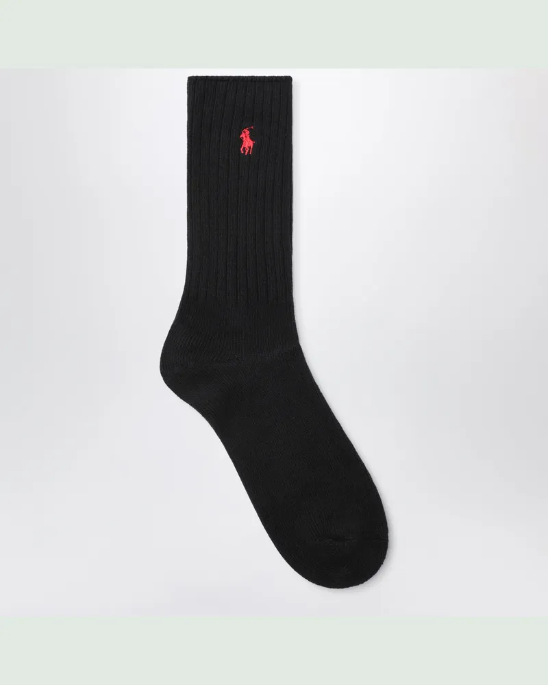 Ralph Lauren Rot-blaue Logo-Socken aus Baumwollmischgewebe Red