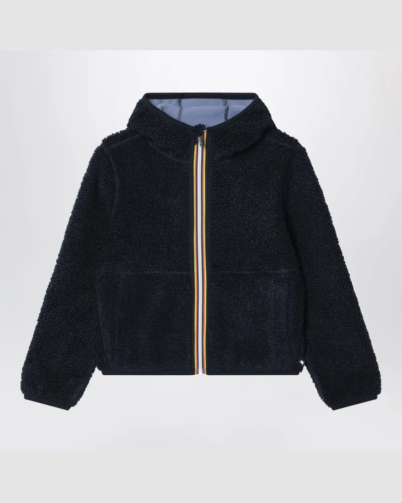 K-Way Blaue Wendejacke aus Teddy-Fleece Multicolor