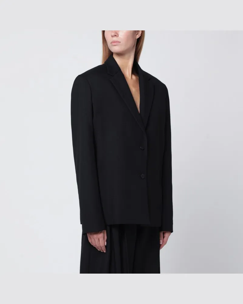 Jacquemus Schwarze einreihige Wolljacke Schwarz