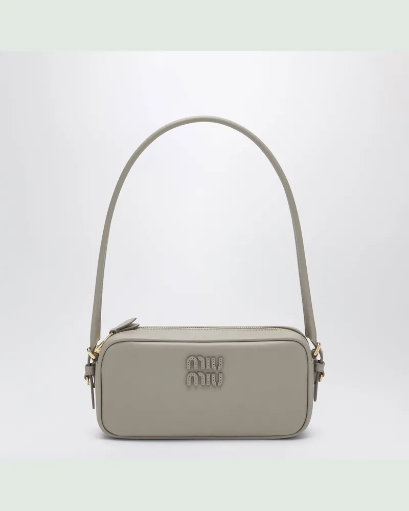 Miu Miu Pouch aus Leder in Bimsstein Beige