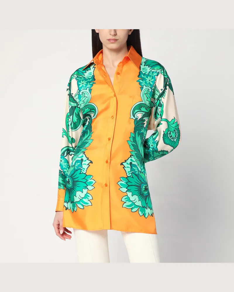 Etro Hemd mit Blumenmuster und Knoten-Detail Multicolor