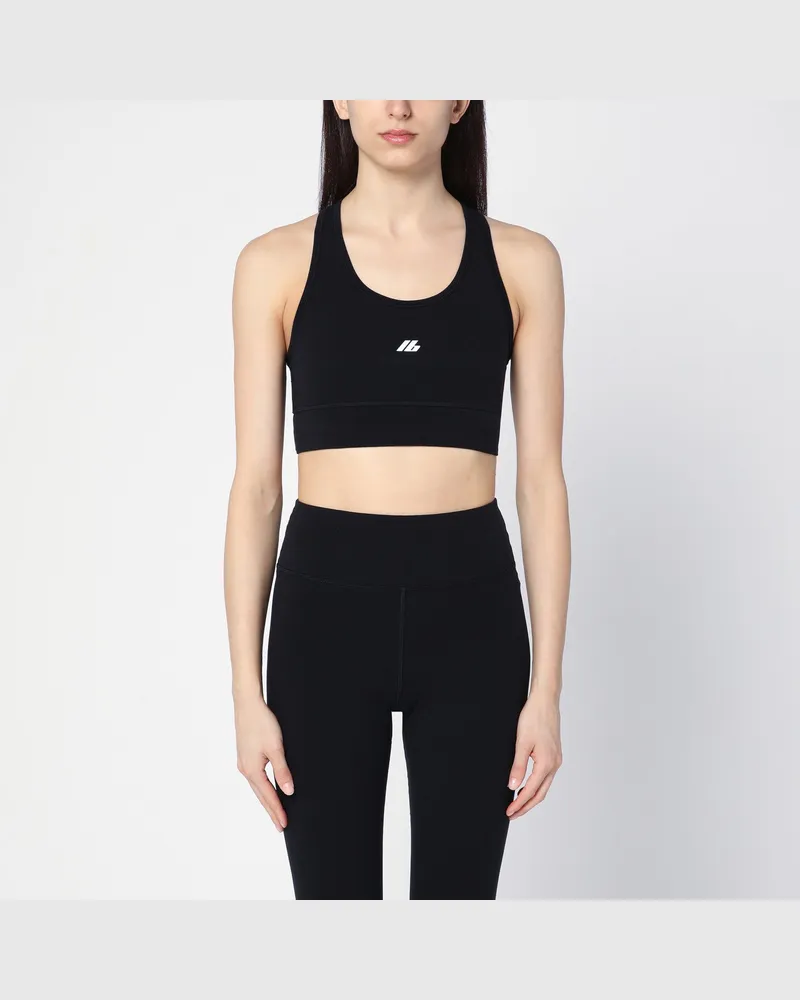 Balenciaga Schwarzes ärmelloses Top Activewear aus mattem Nylon-Mischgewebe 