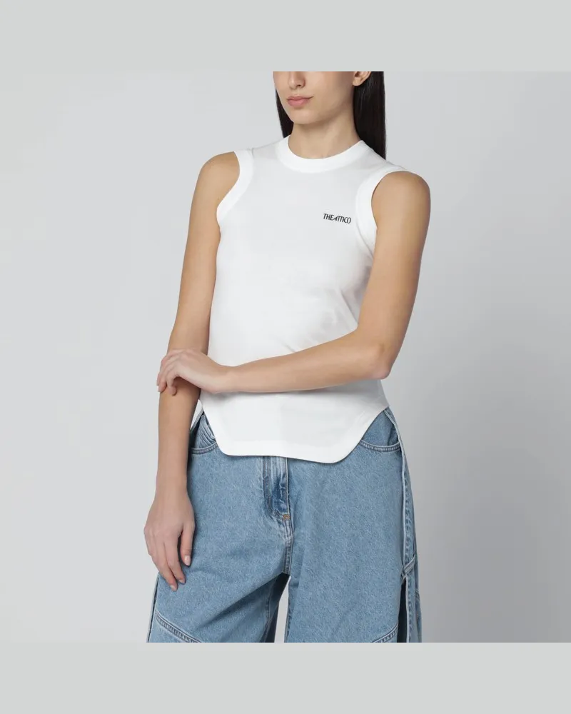 ATTICO Weißes Tanktop mit geformtem Saum Weiß