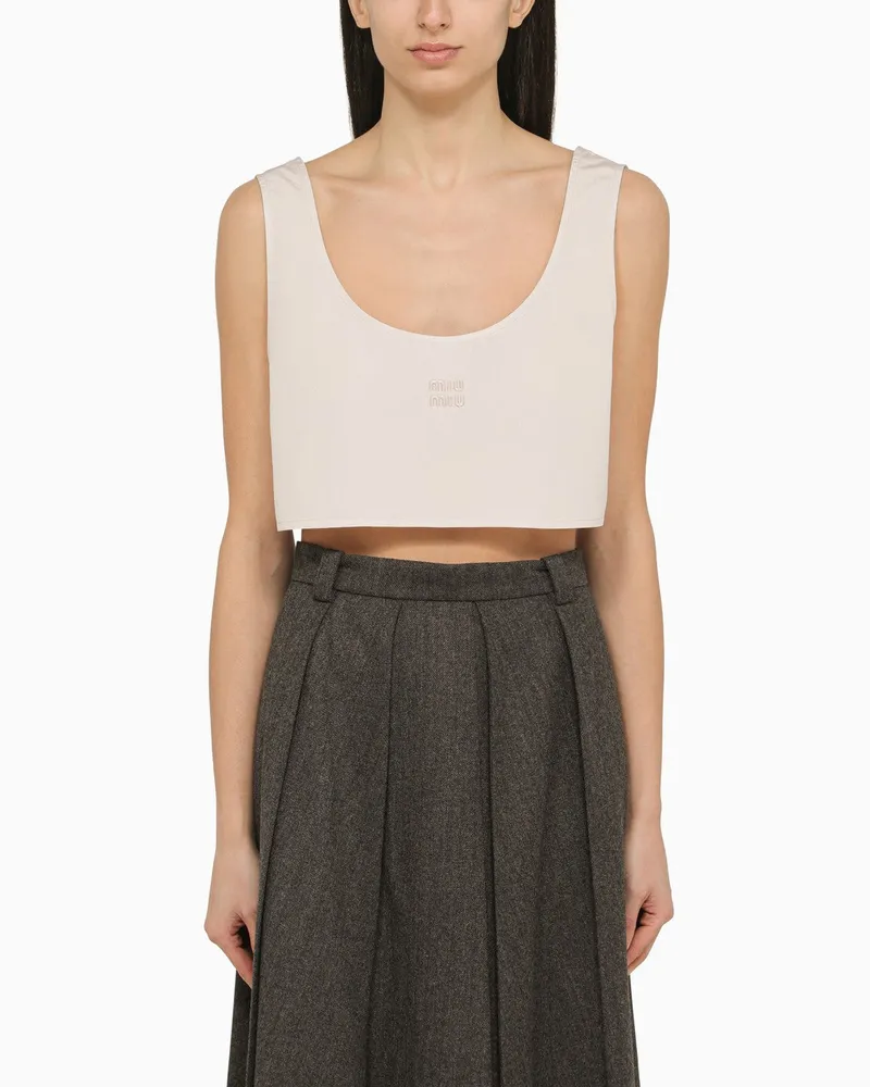 Miu Miu Opalrosafarbenes Tank-Top aus Baumwolle 