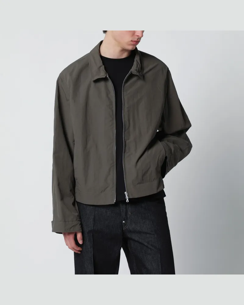 Dries van Noten Khakifarbene Jacke mit Reißverschluss 