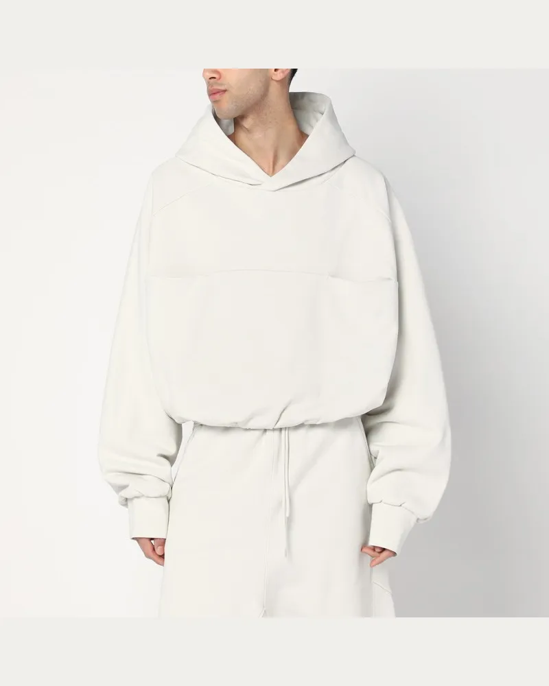 Entire Studios Elfenbeinfarbener Hoodie aus Baumwolle Weiß