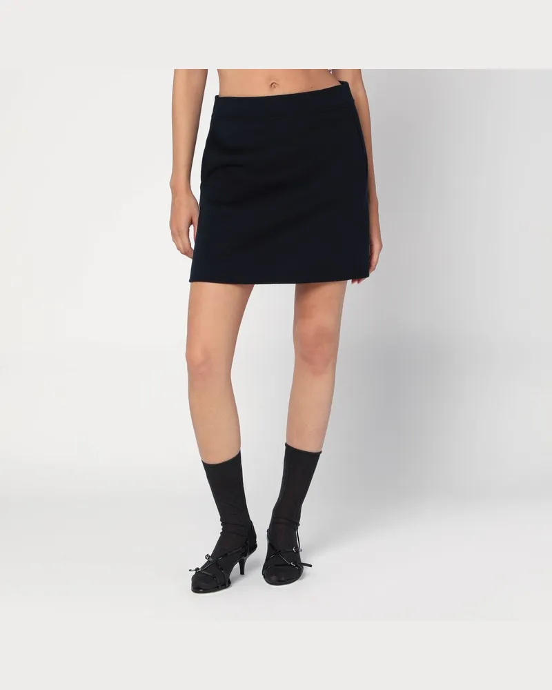 Max Mara Minirock aus mitternachtsblauer Wolle Blau
