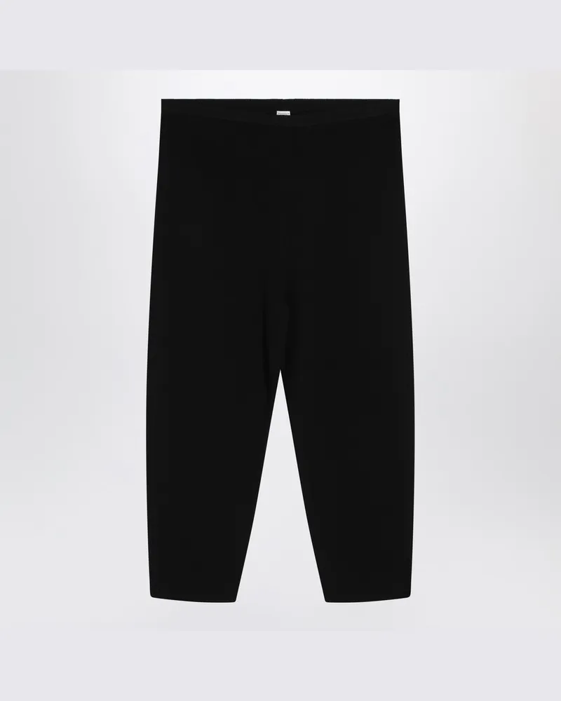 Totême Gerade schwarze Hose aus Baumwollgemisch Schwarz