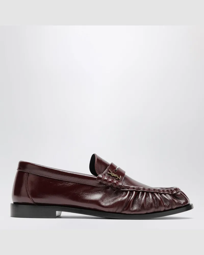 Saint Laurent Le Loafer bordeaux aus glattem Leder Burgundy