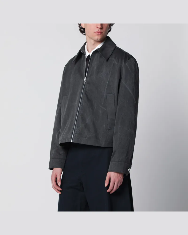 Séfr Verwaschene graue Tazio Jacke mit Reißverschluss Grey