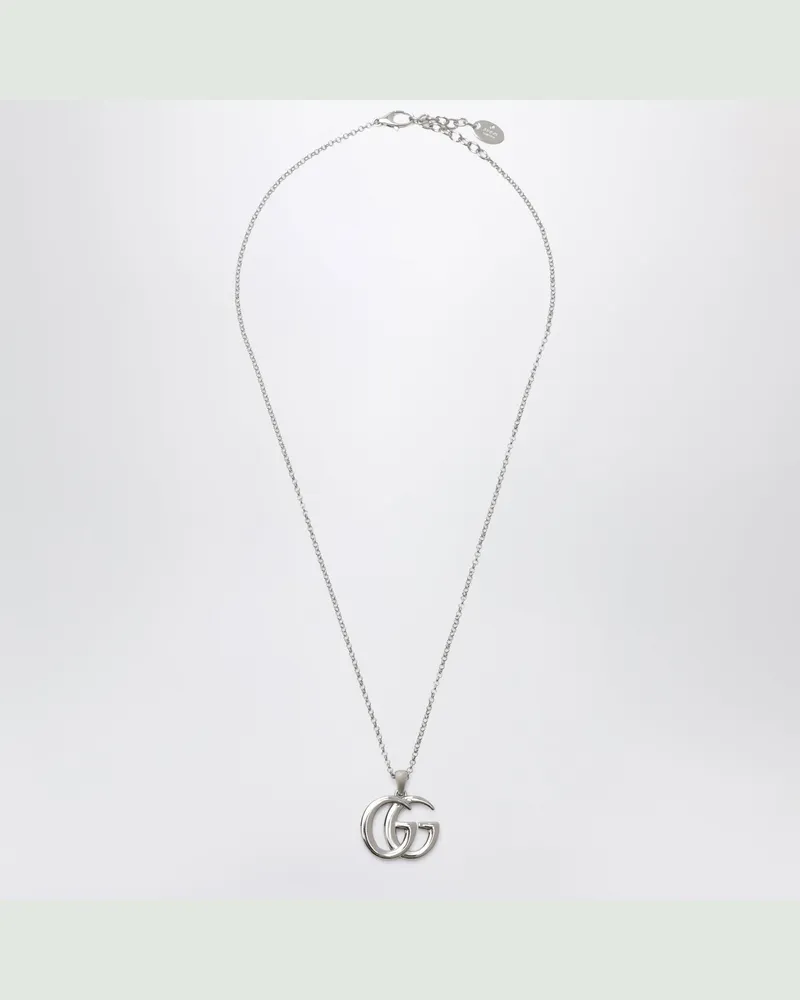 Gucci GG Marmont Halskette mit silberfarbenem Double-G-Anhänger Metal