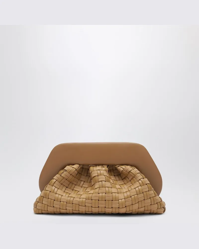 THEMOIRÈ Woven clutch Tia in Biscuitfarbe Braun