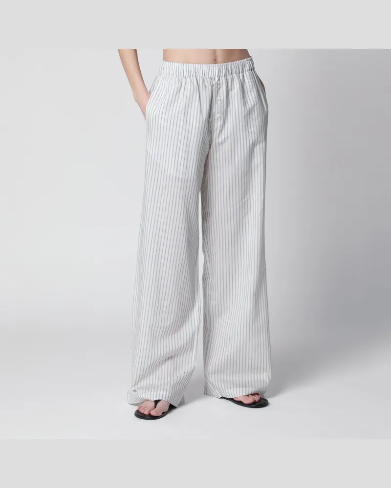 Róhe Gestreifte Seidenpyjamahose White