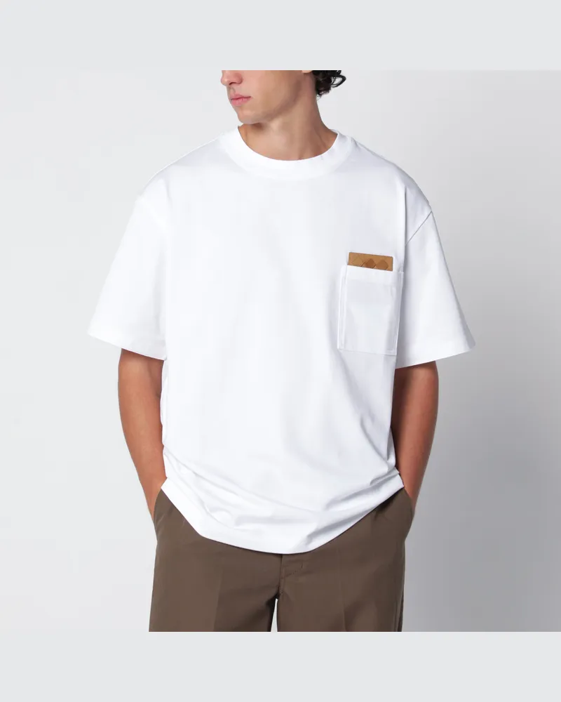 Bottega Veneta Weißes T-Shirt aus Pima-Baumwolljersey White