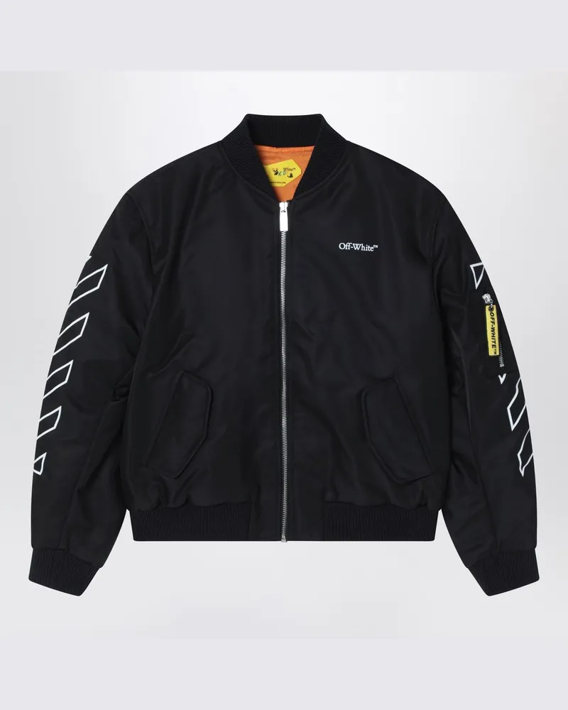 OFF-WHITE Schwarze Bookish Diagonal Bomberjacke Schwarz