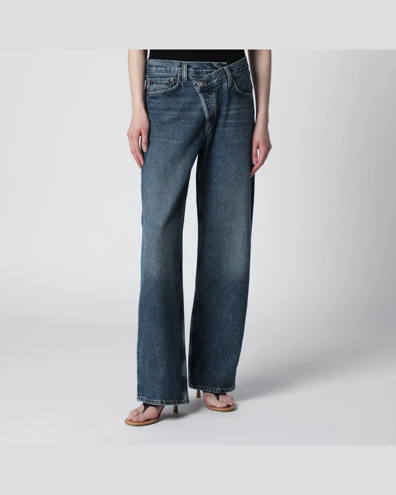 AGOLDE Arc Criss Cross Jeans aus dunkelblauem Indigo-Denim Blue