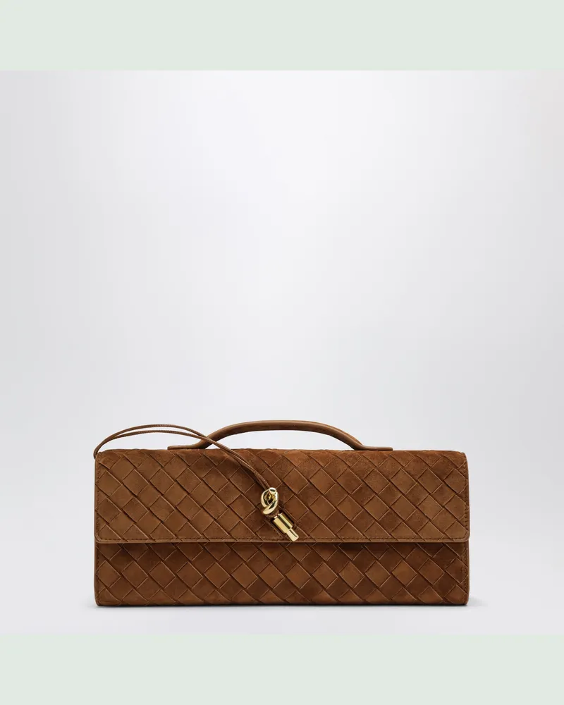 Bottega Veneta Andiamo Clutch mit braunem Wildledergriff Brown