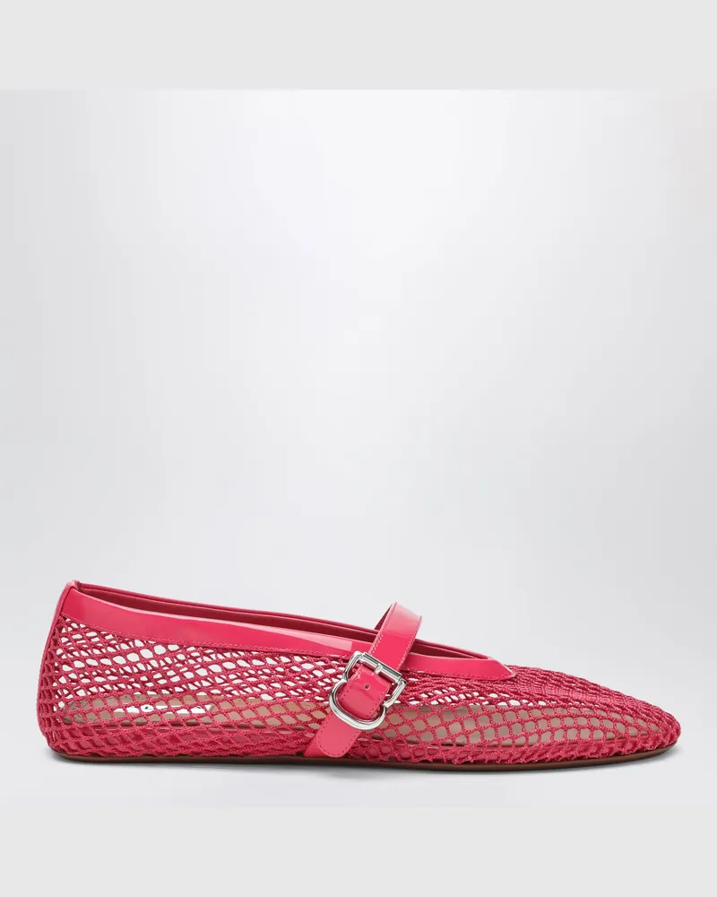 Alaïa Dahlienrosa Ballerinas aus Mesh Pink