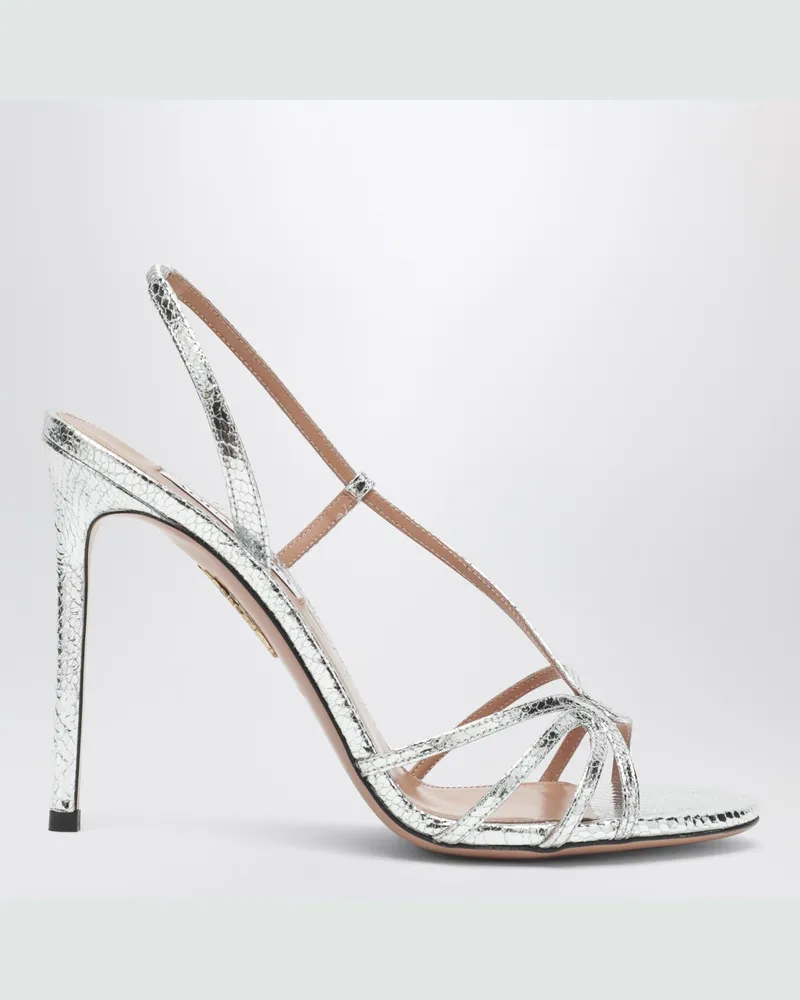 Aquazzura Talk To Me Sandale 105 silber Metal